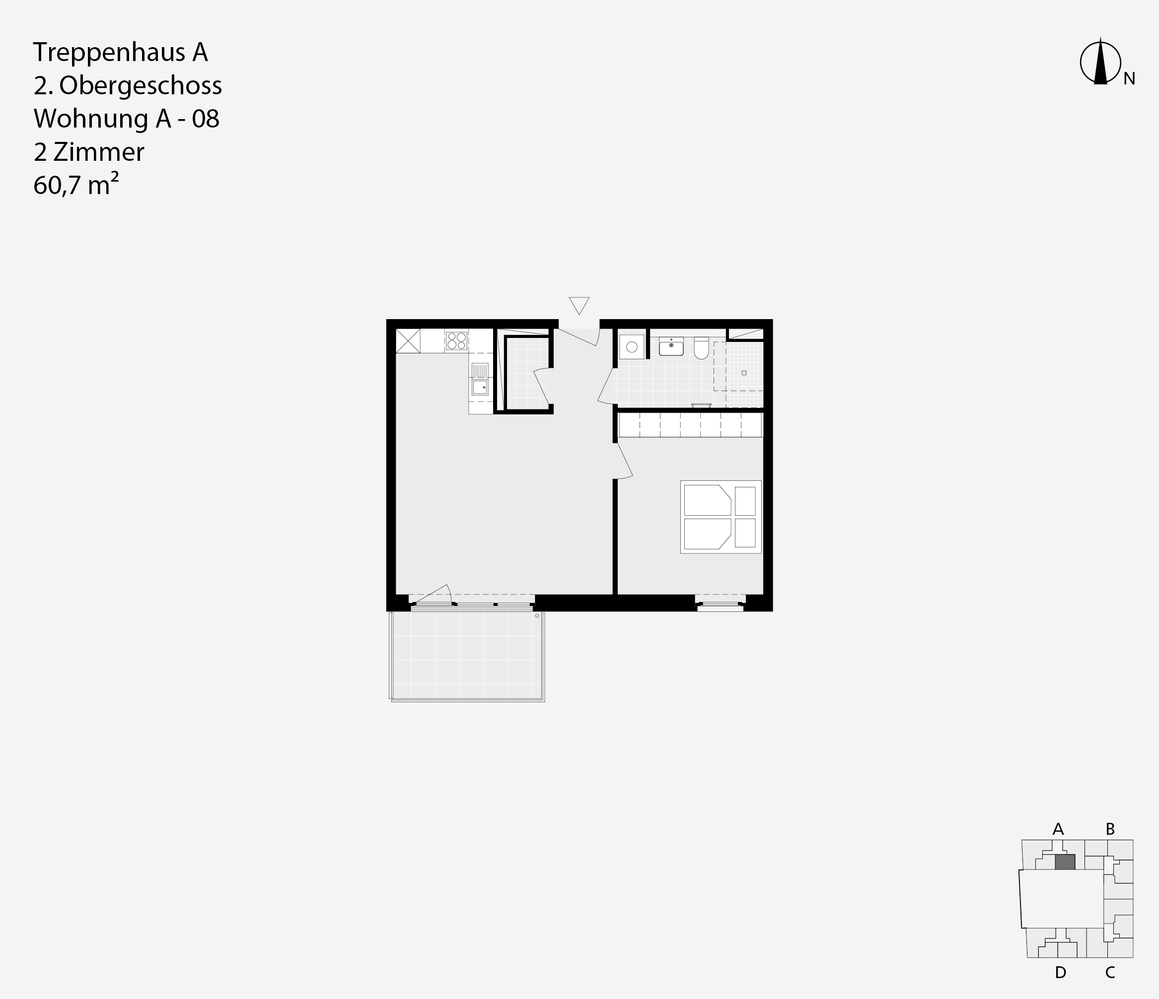 Treppenhaus A, 2. Obergeschoss, Wohnung A-08