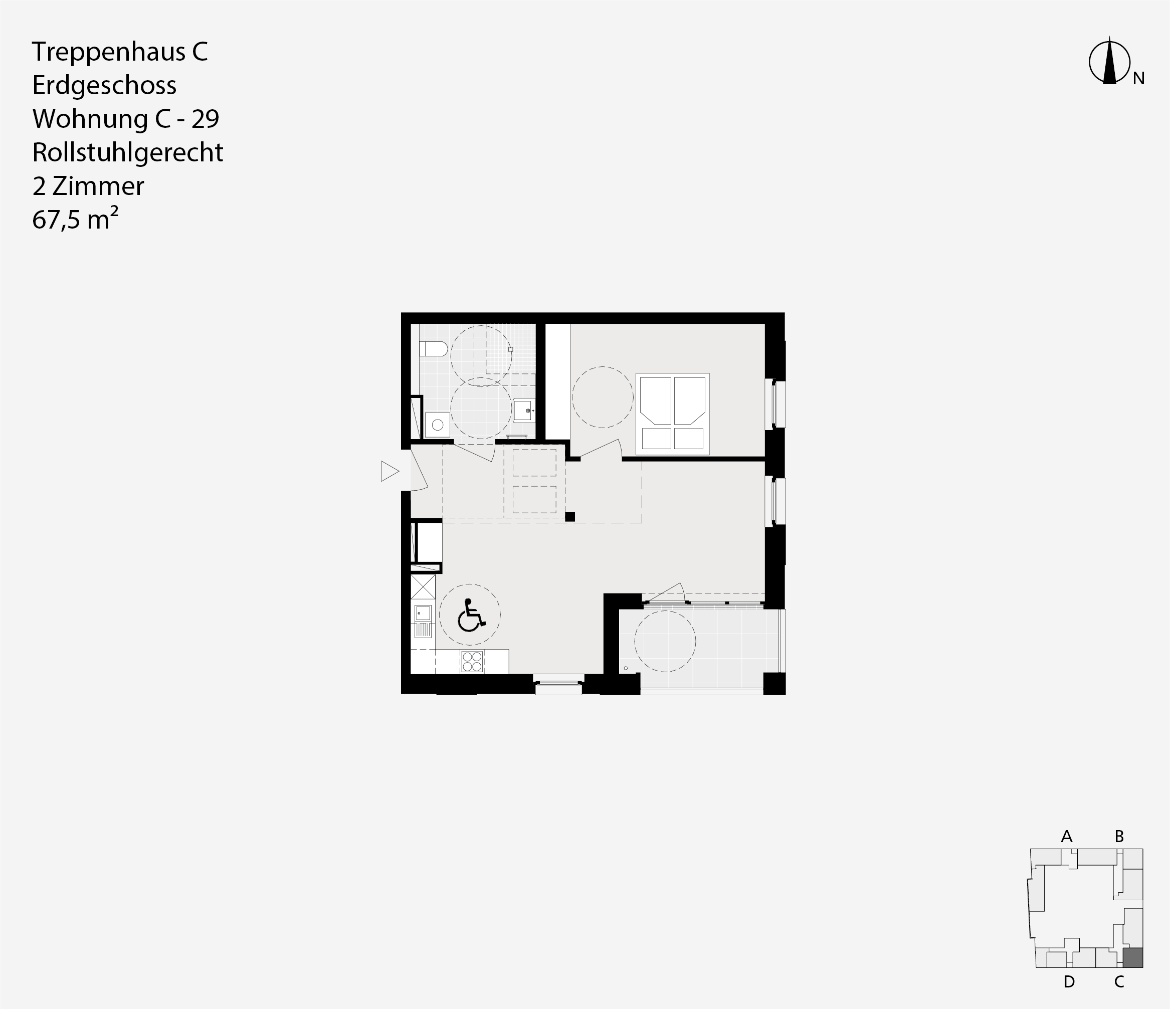 Treppenhaus C, Erdgeschoss, Wohnung C-29