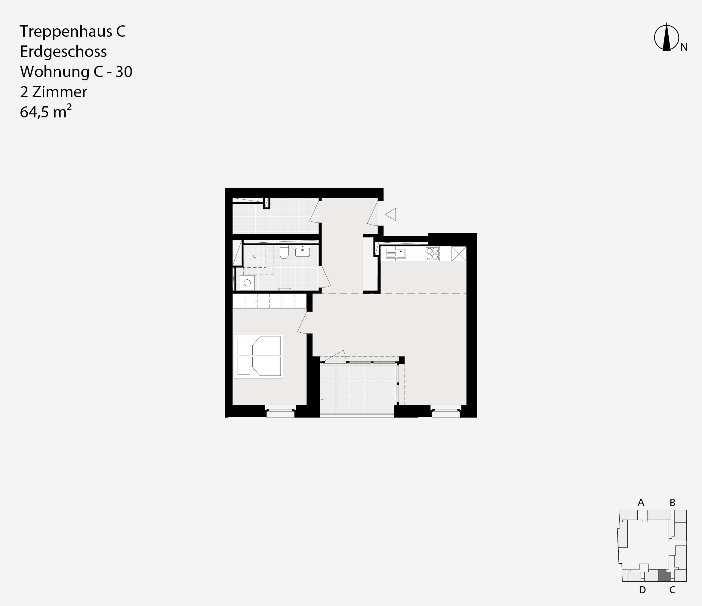 Treppenhaus C, Erdgeschoss, Wohnung C-30