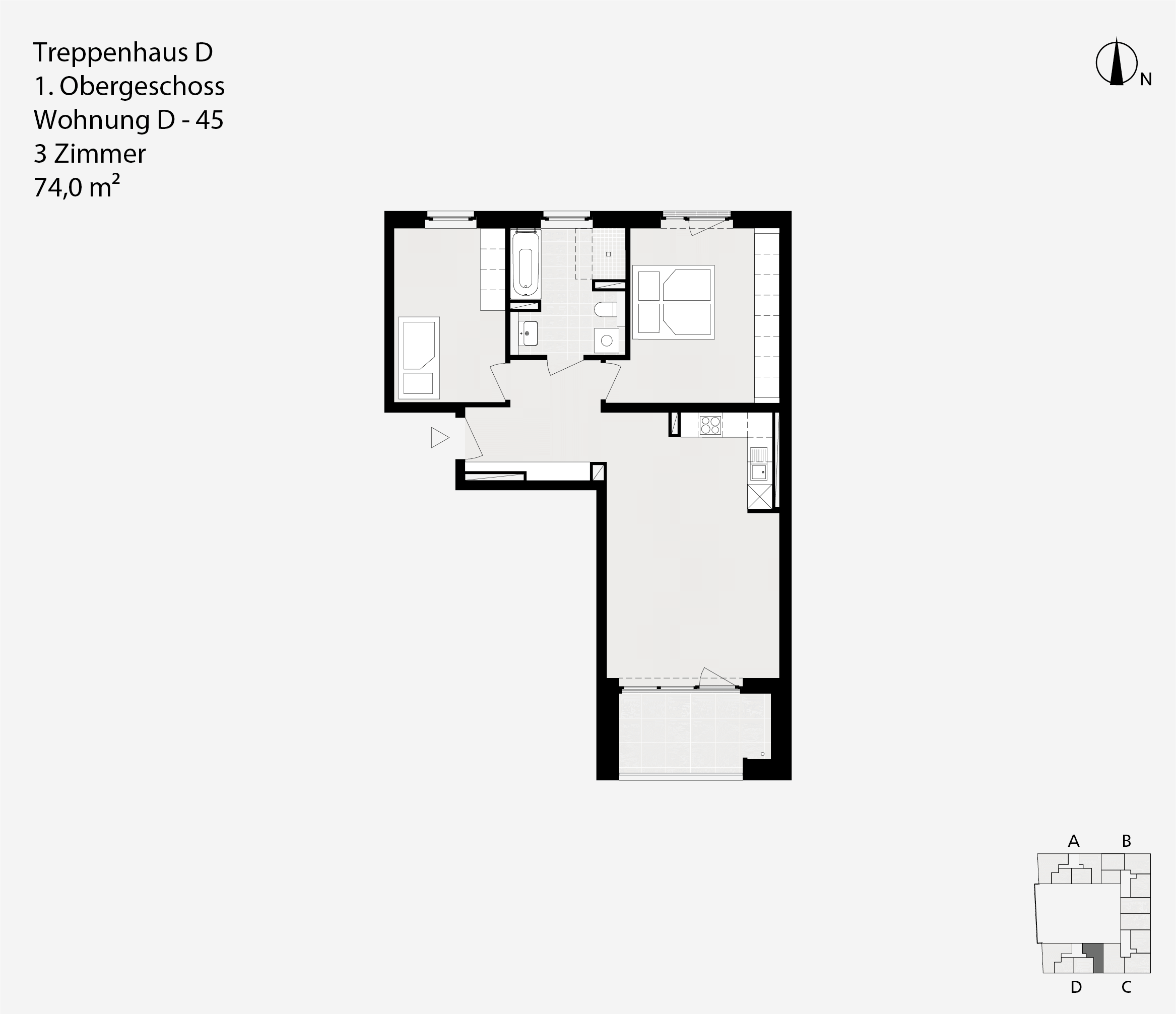 reppenhaus D, 1. Obergeschoss, Wohnung D-45