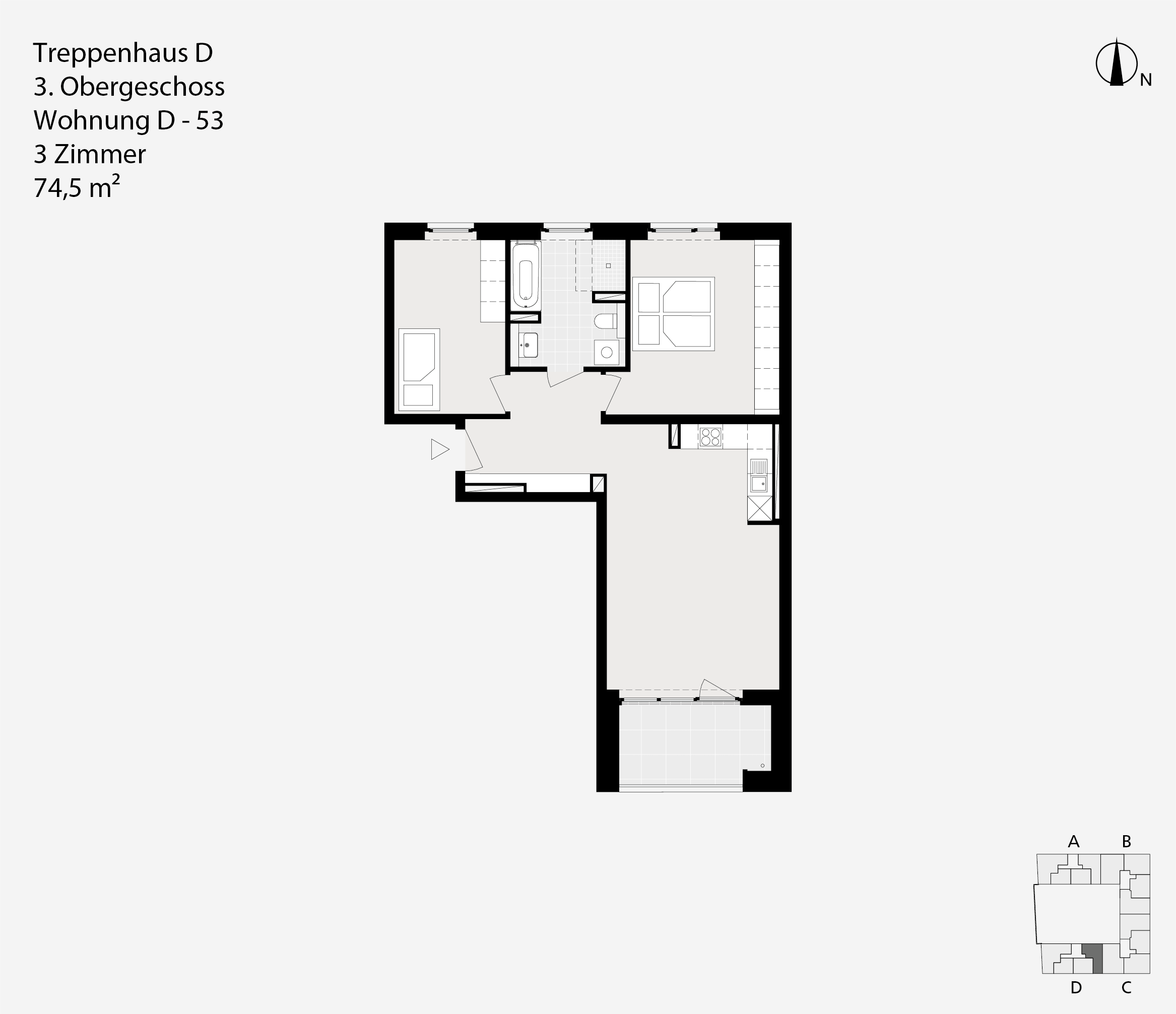 reppenhaus D, 3. Obergeschoss, Wohnung D-53