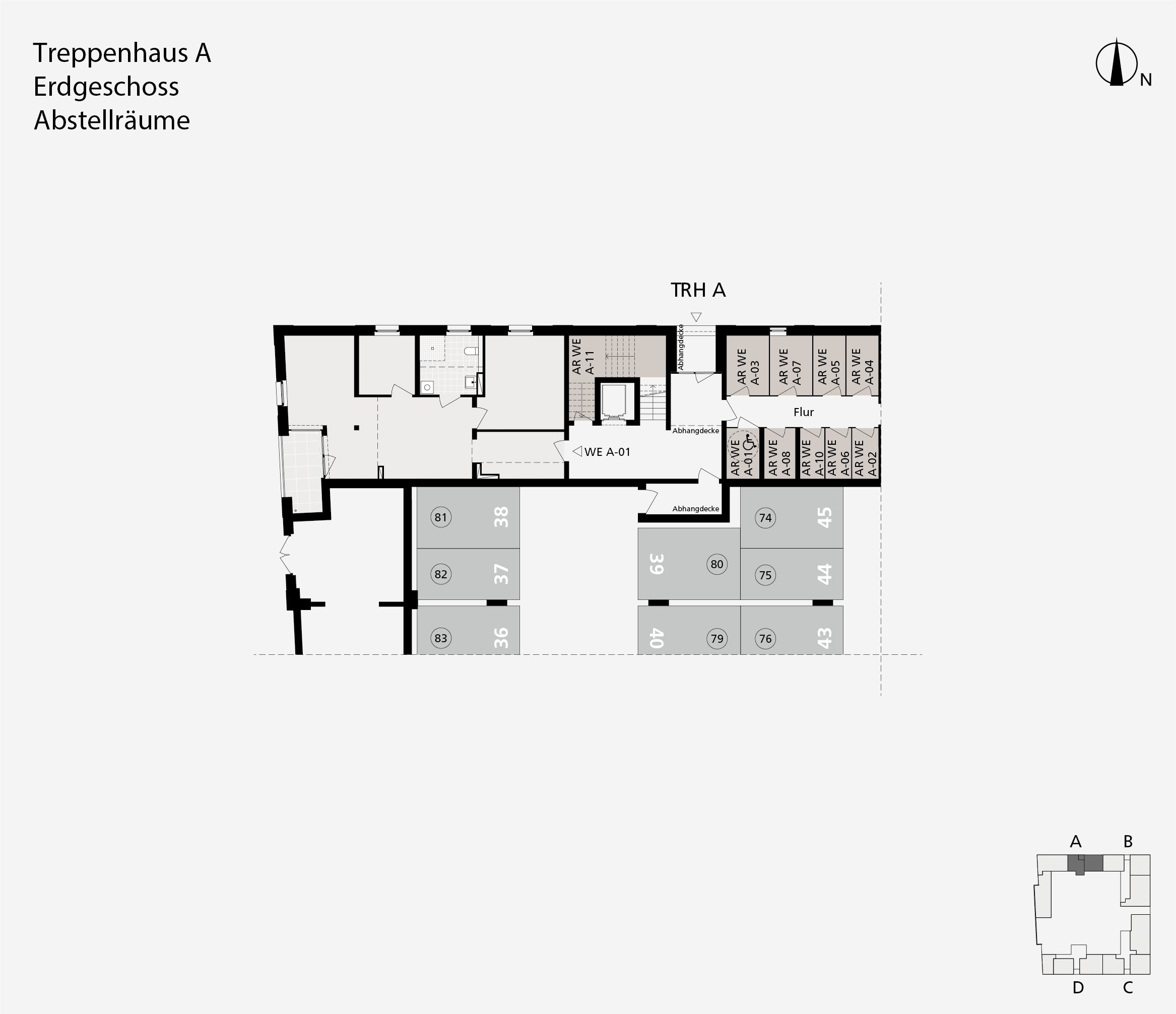 Treppenhaus A, Abstellräume