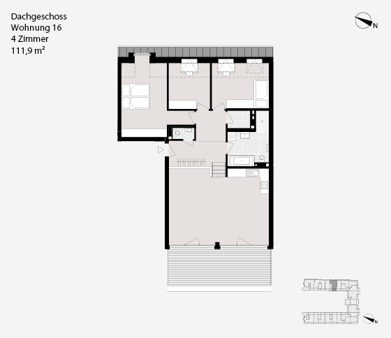 Dachgeschoss Wohnung 16