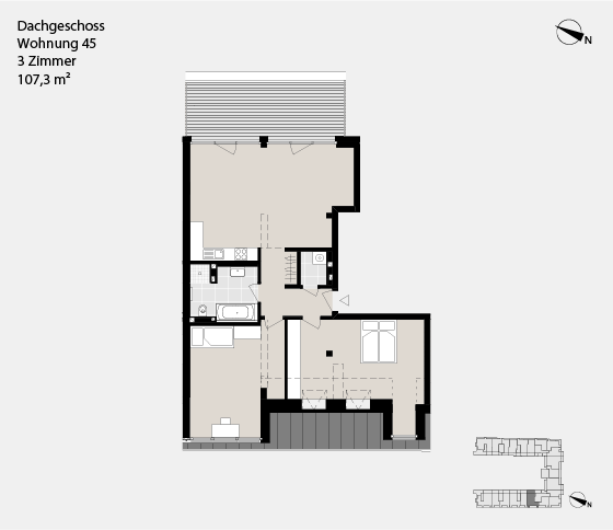 Dachgeschoss Wohnung 45
