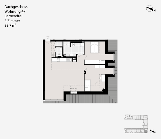 Dachgeschoss Wohnung 47