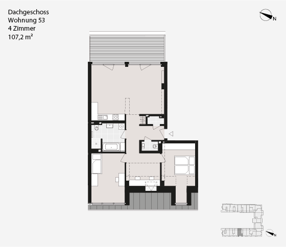 Dachgeschoss Wohnung 53