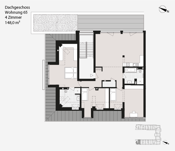 Dachgeschoss Wohnung 65